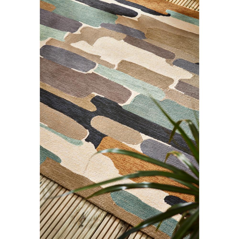 Blue Green Indoor/Outdoor Rug on patio - House