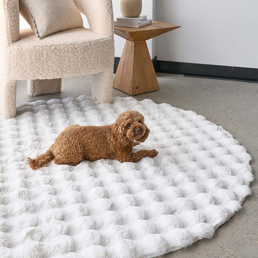 Rug Culture Bubble Round Washable Rug White