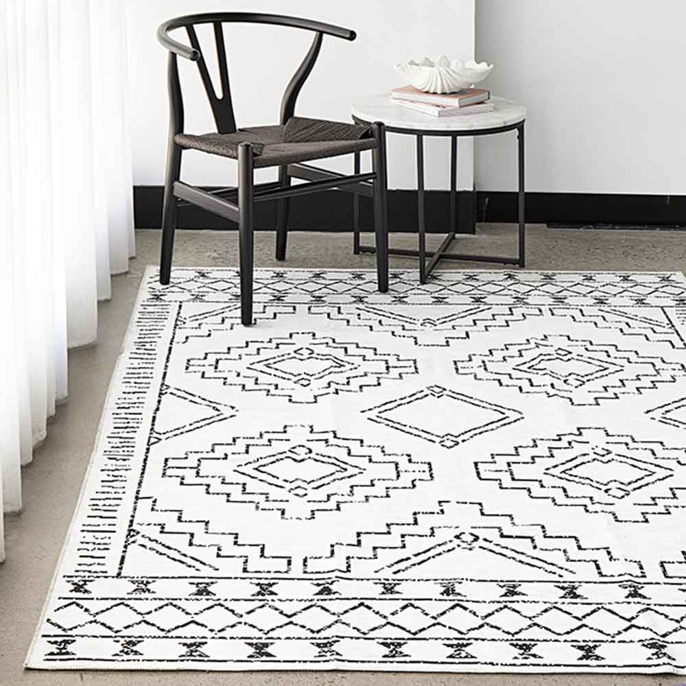 Rug Culture Kindred Washable Leeroy Rug White