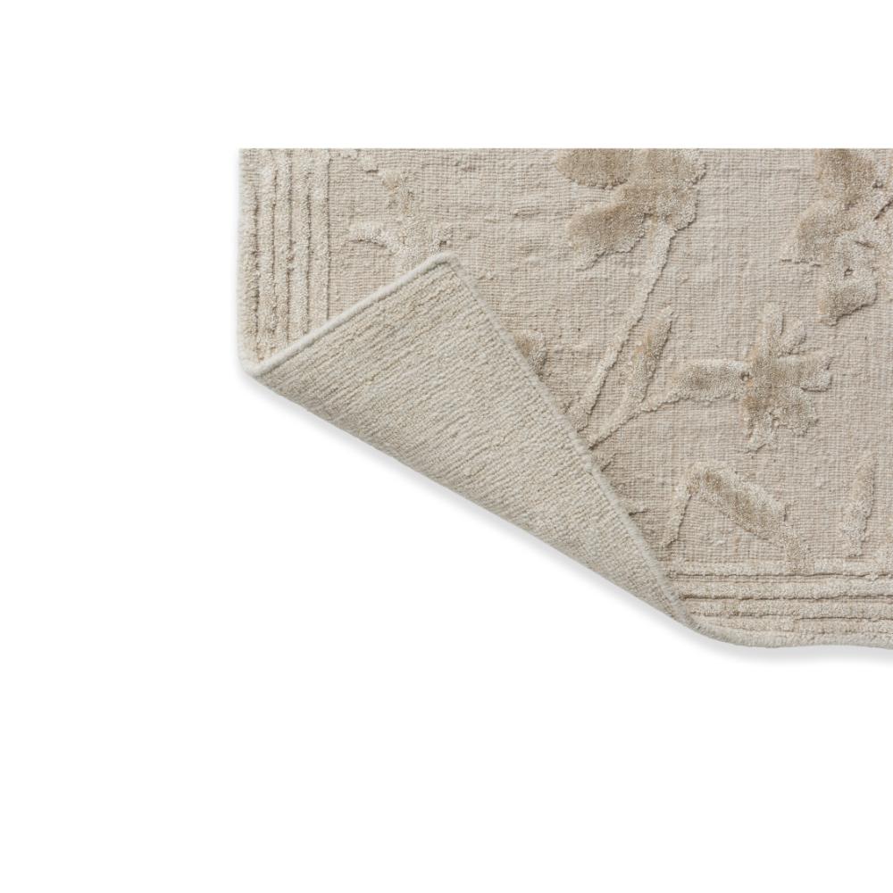 natural beige flower embossed rug detail image - House