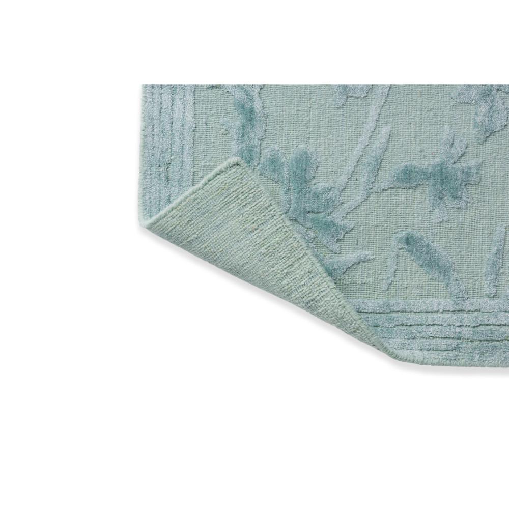 sage green flower embossed rug detail image - House