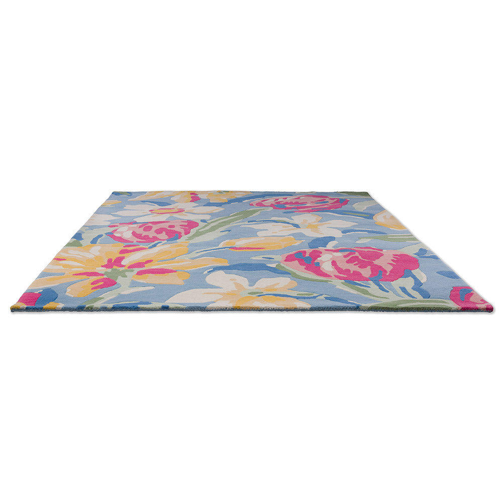 Tulips wool rug in in blue - House