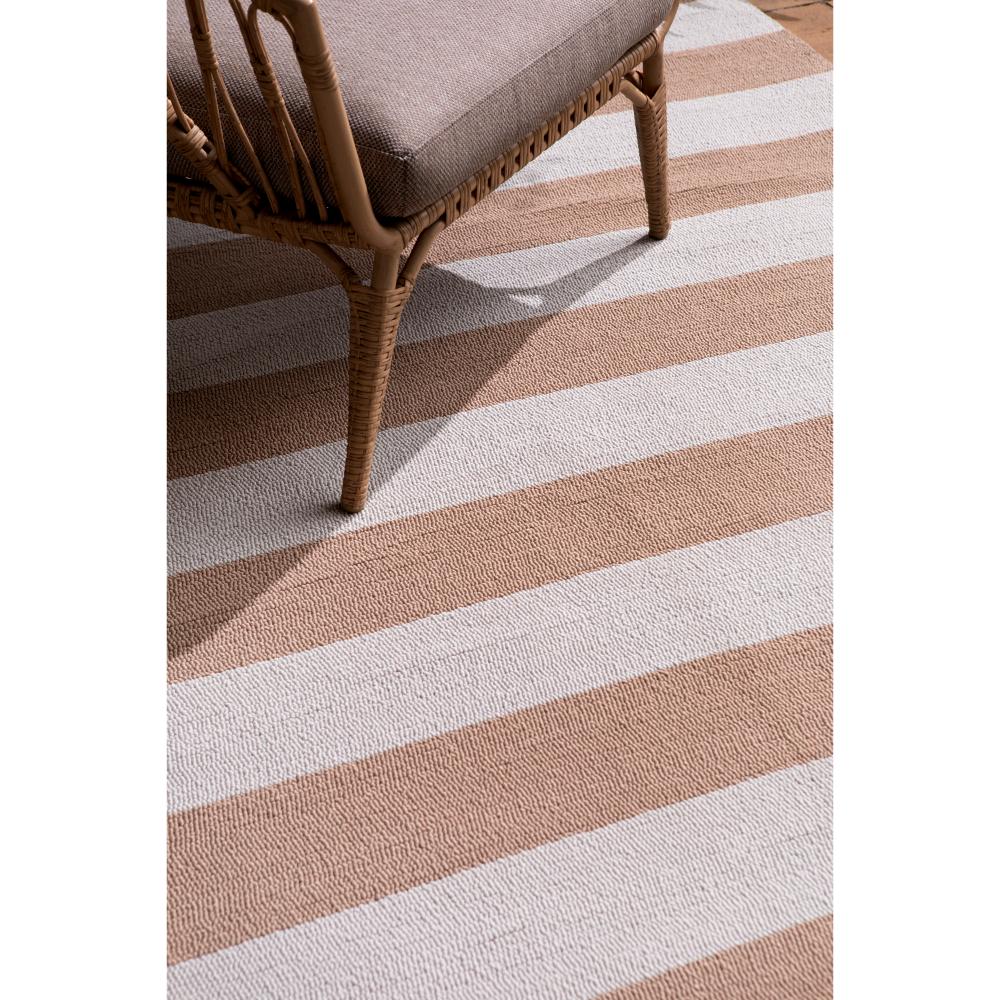 beige and white striped indoor/outdoor rug with armchair - House