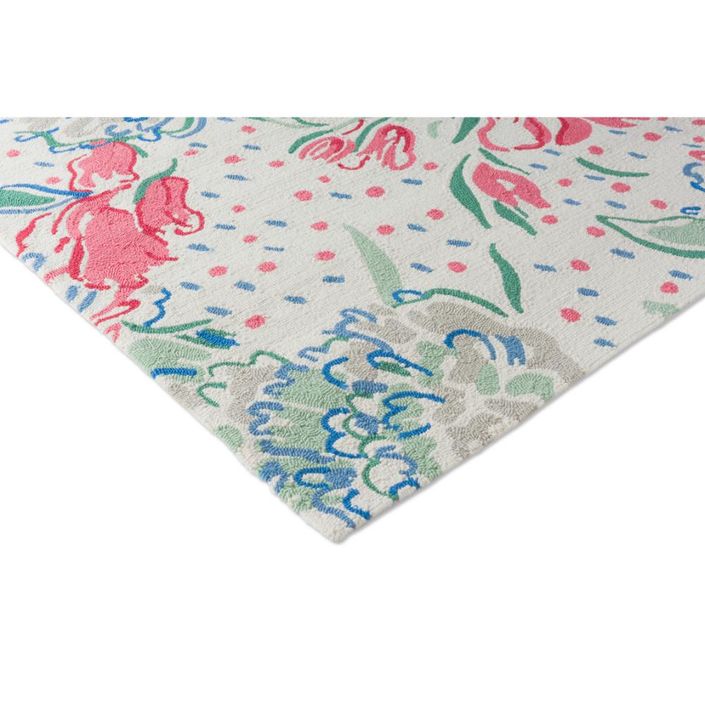 cream floral indoor/outdoor rug detailed image - House