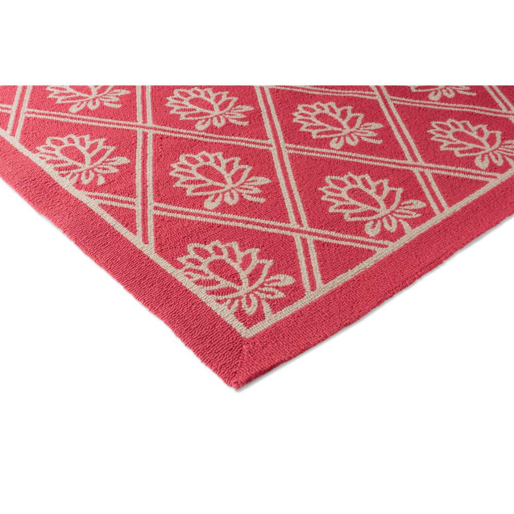 red floral indoor/outdoor rug detailed image - House