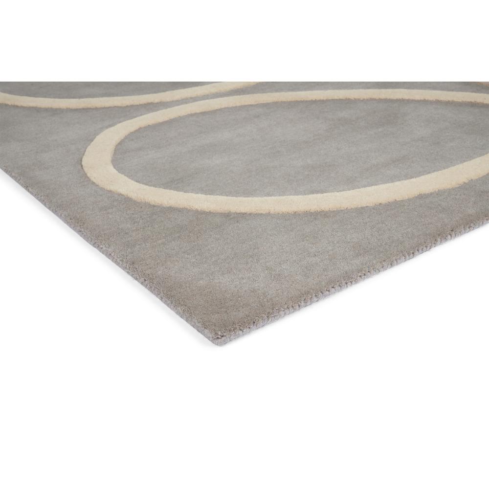 grey and white flower wool rug detailed image - House