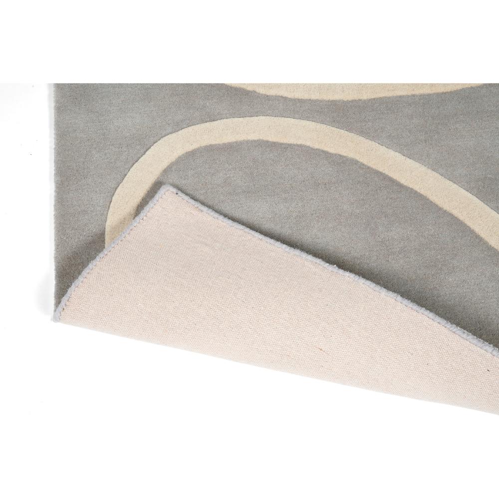 grey and white flower wool rug detailed image - House