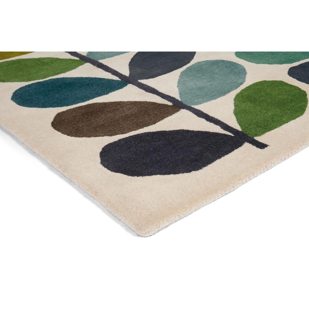 blue and green flower stem rug detailed image - House