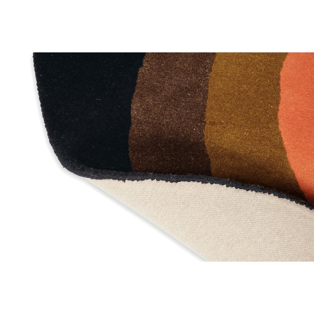 pink and brown flower round wool rug  - House