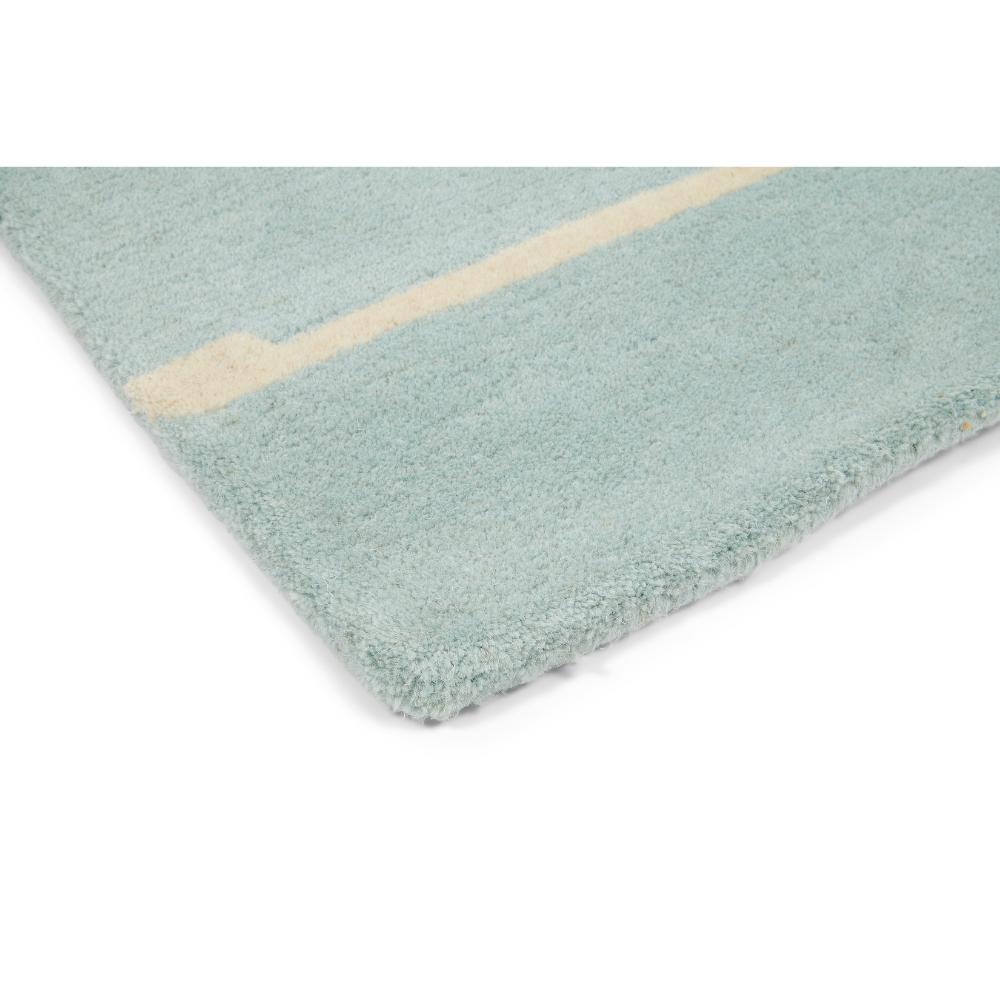 blue green and orange fox print wool rug detailed image - House