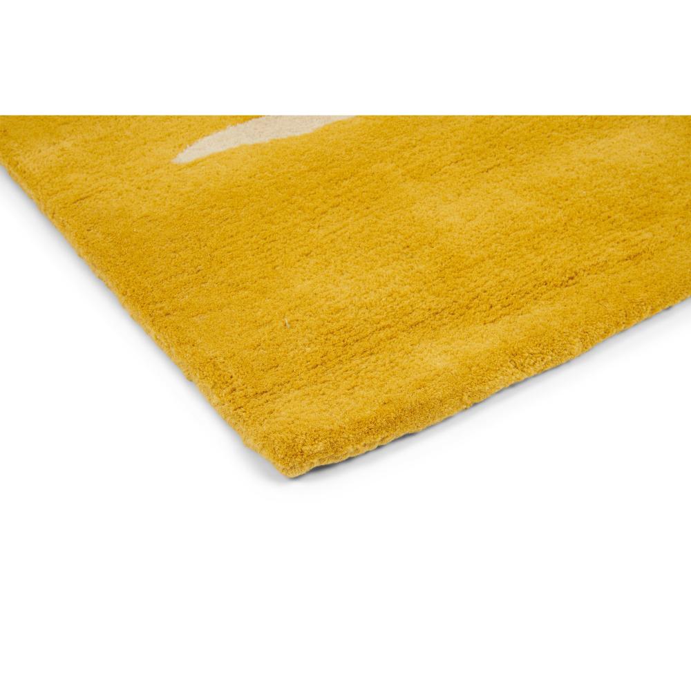 yellow honeycomb design wool rug detailed image - House