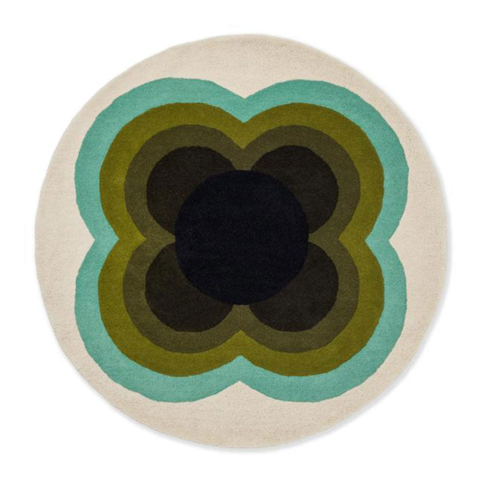 Orla Kiely Sunflower Round Rug Olive - House