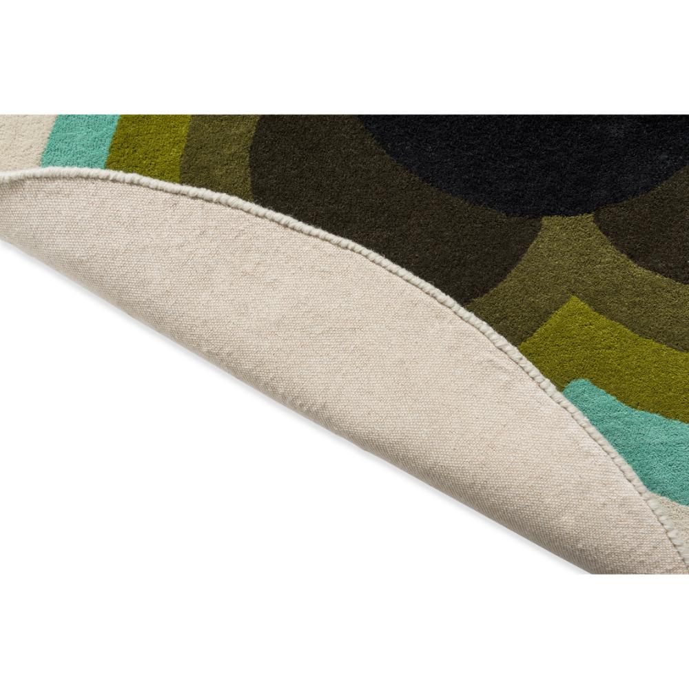 round green and blue flower rug detailed image - House