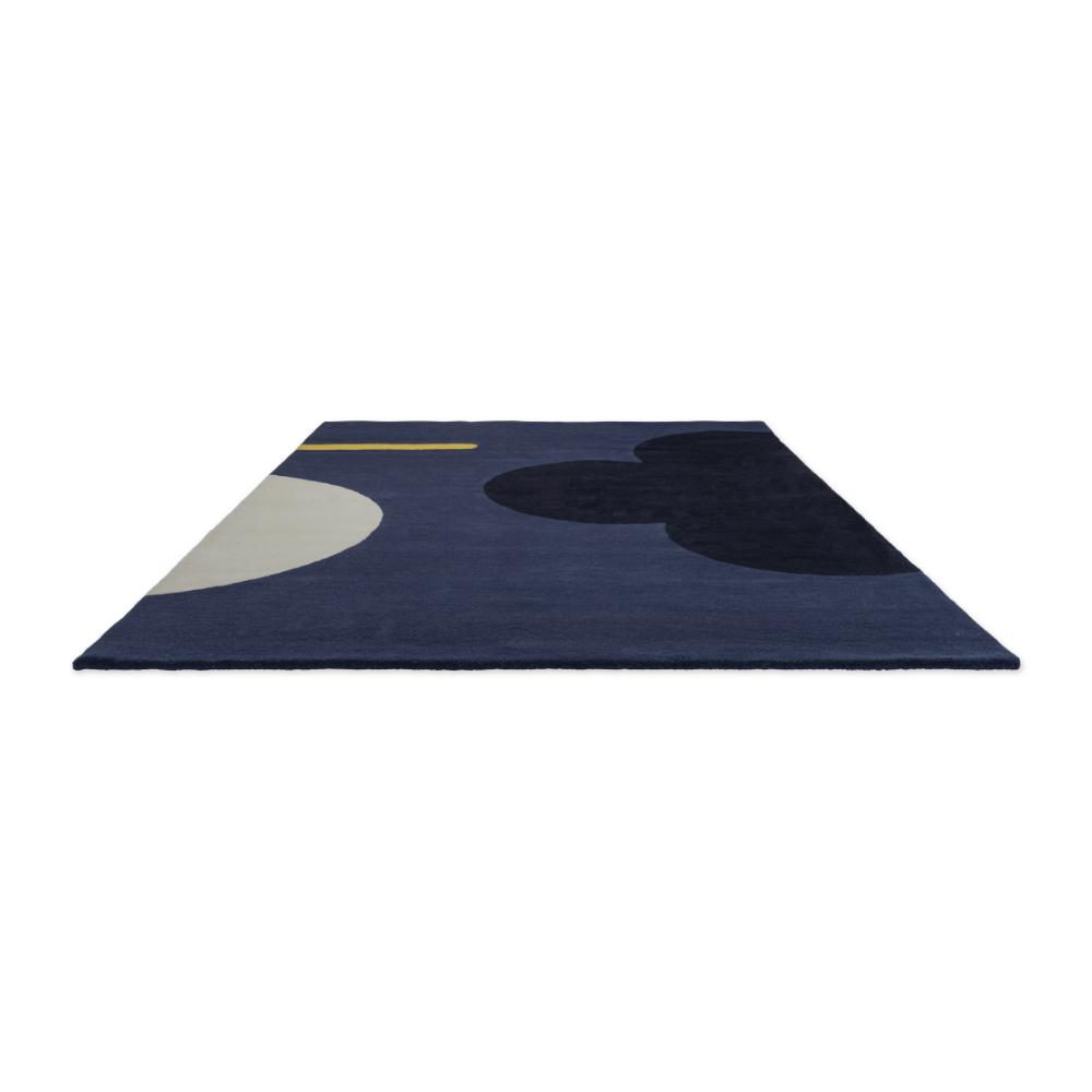 Geo Flower Wool Rug Blue detail image - House