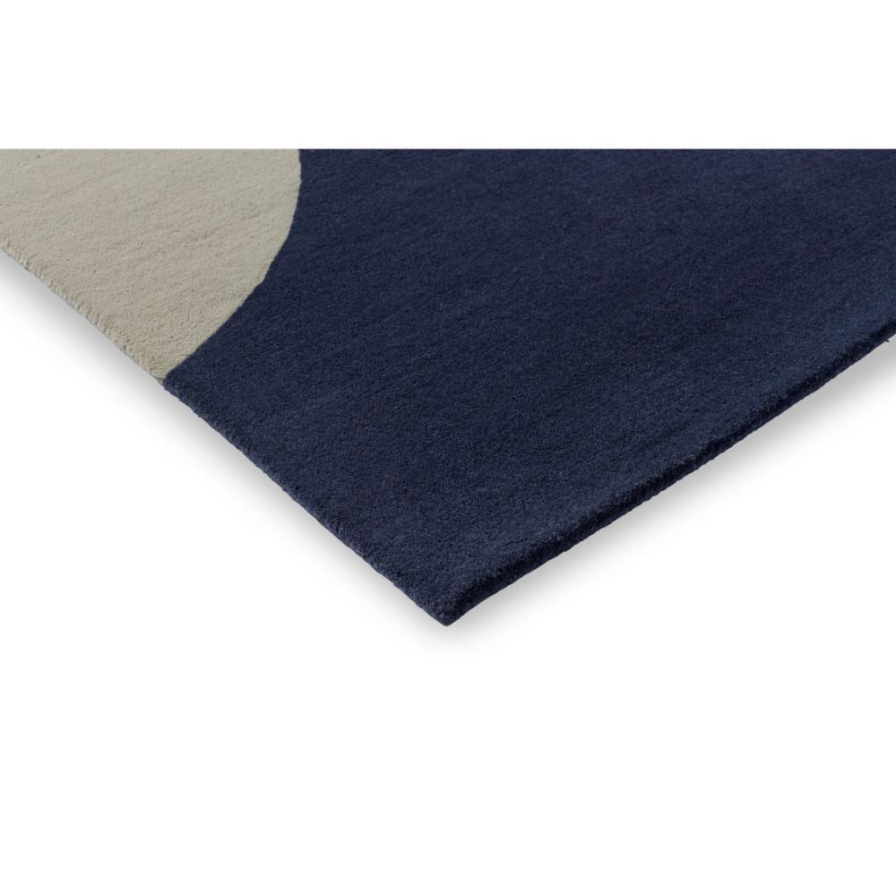 Geo Flower Wool Rug Blue detail image - House
