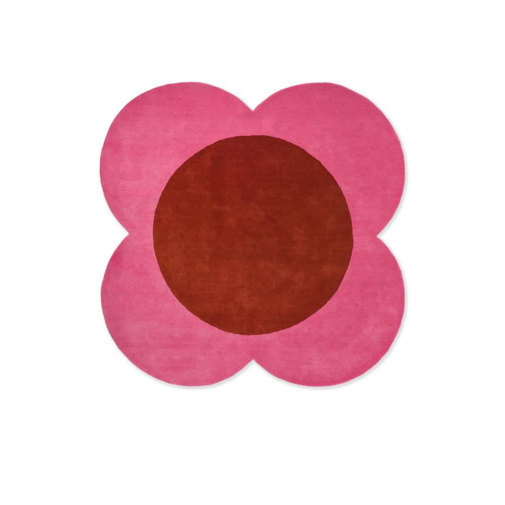 Orla Kiely Flower Spot Round Rug pink and red - House