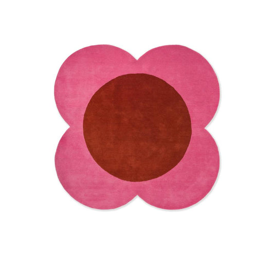 Orla Kiely Flower Spot Round Rug pink and red - House