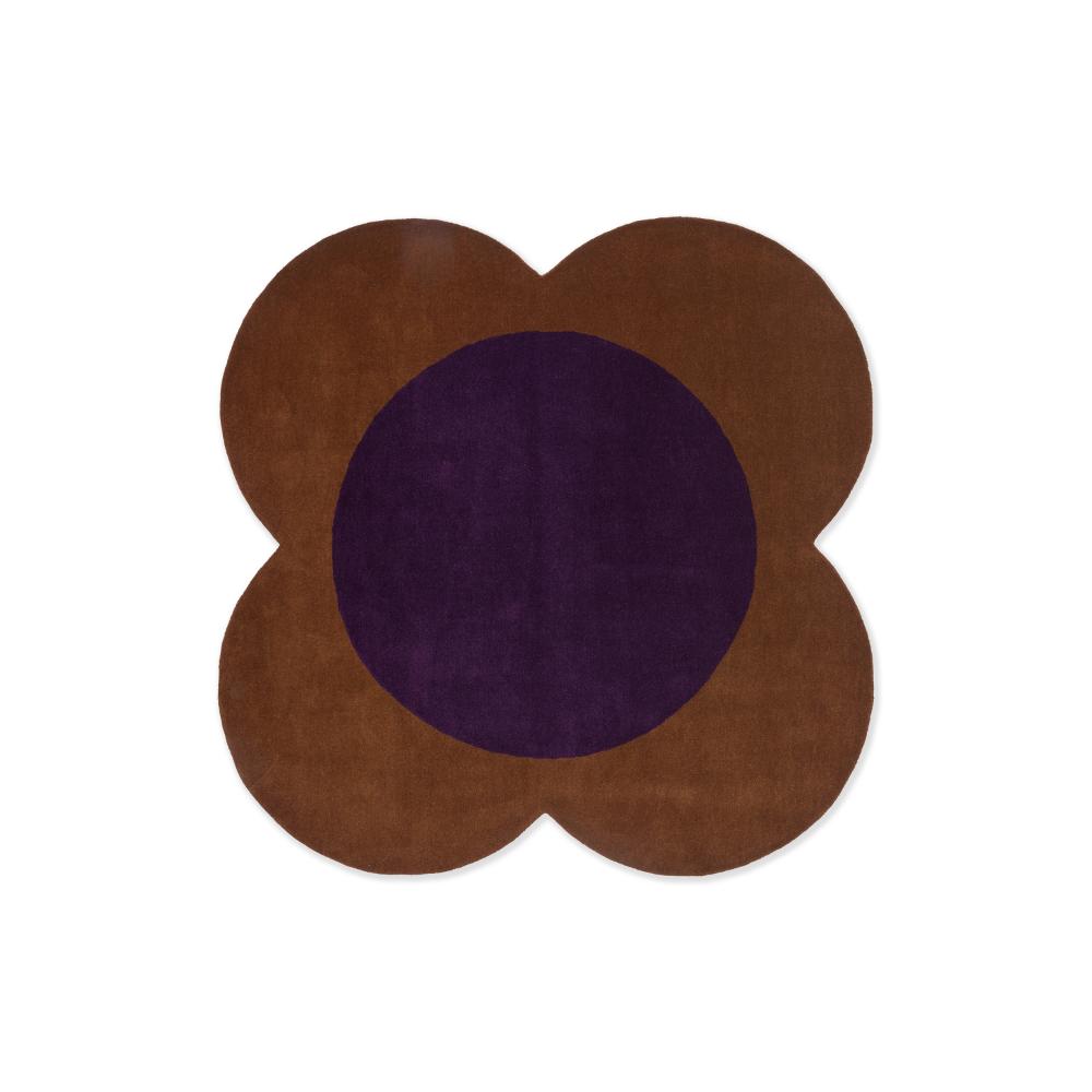 Orla Kiely Flower Spot Round Rug chestnut and violet - House