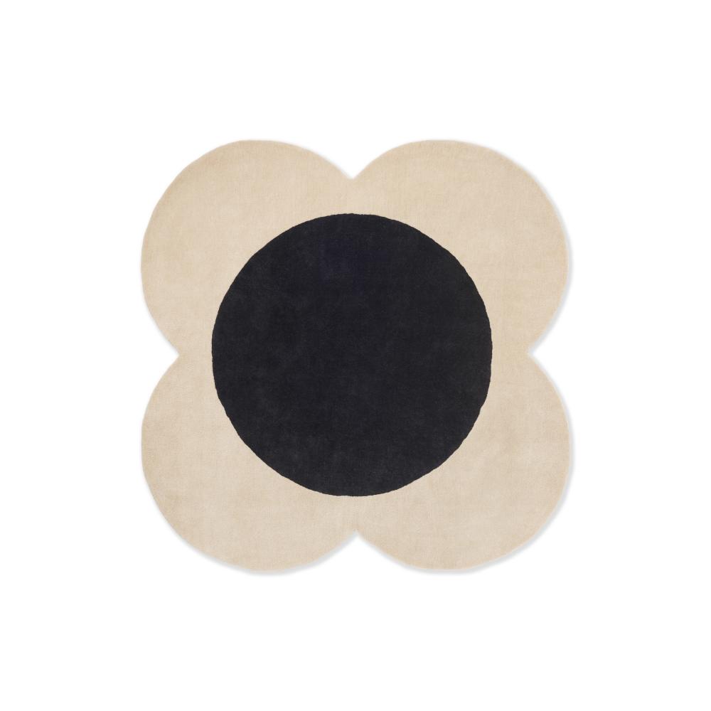 Orla Kiely Flower Spot Round Rug ecru and black - House