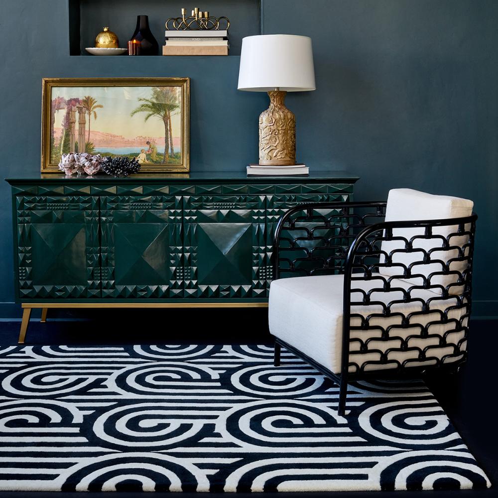 Florence Broadhurst Turnabouts Rug black