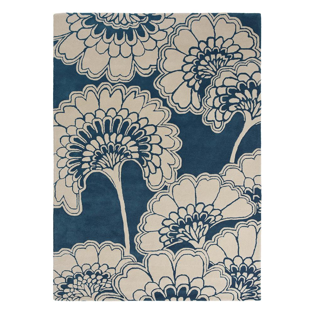 Florence Broadhurst Japanese Floral Rug midnight blue