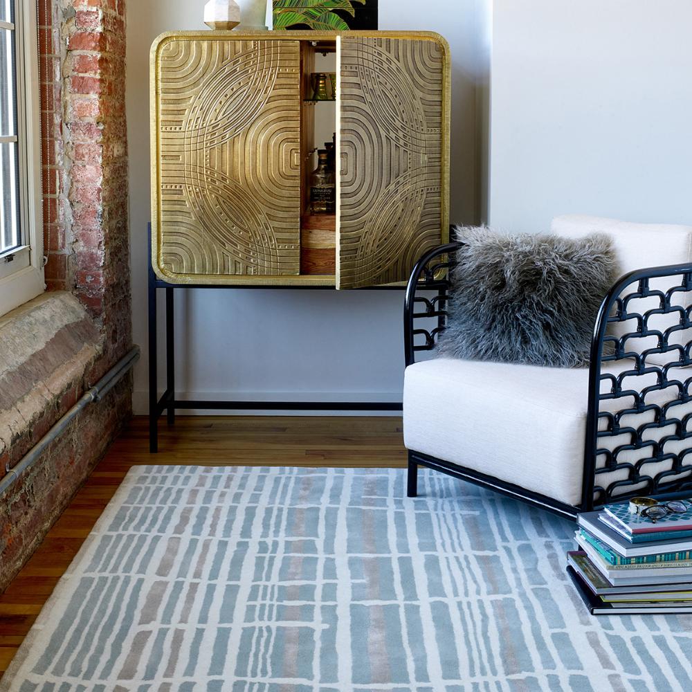 Florence Broadhurst Tortoiseshell Stripe Rug Jade