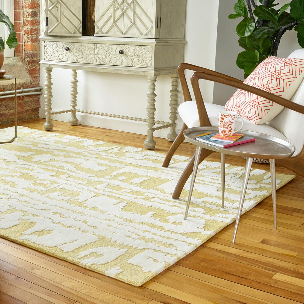 Florence Broadhurst Waterwave Stripe Rug citron yellow