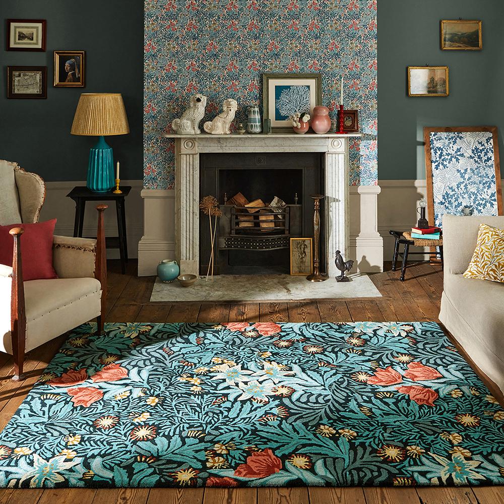 Morris & Co Bower Rug Indigo Blue