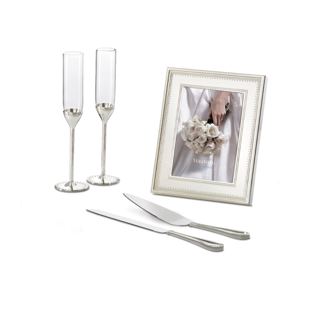 Vera Wang Wedgwood Grosgrain Silver Giftware Double Frame 12.5cm x 18cm