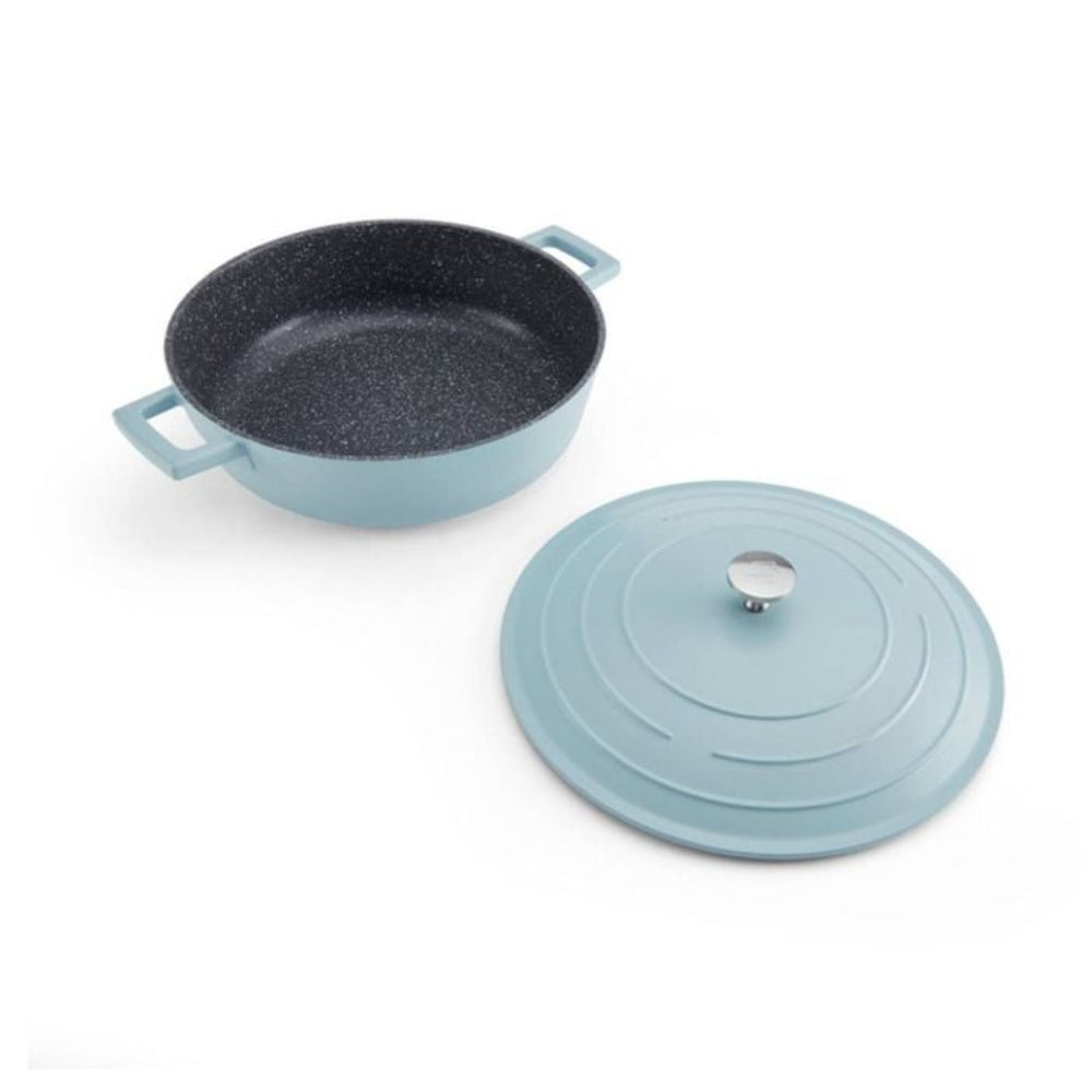 Mastercraft Shallow Casserole Dish Cast Aluminium 28cm Sky Blue