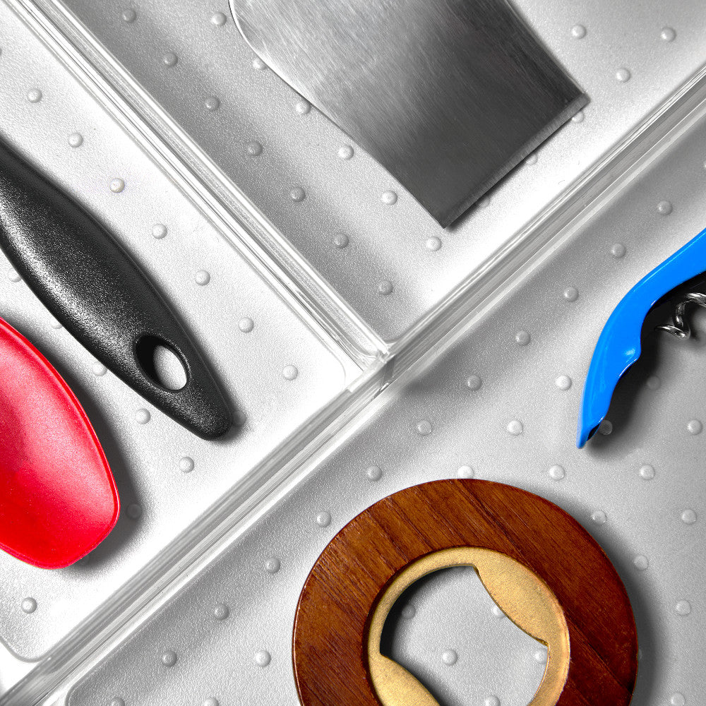 madesmart Clear Soft Grip 6 Compartment Cutlery Tray