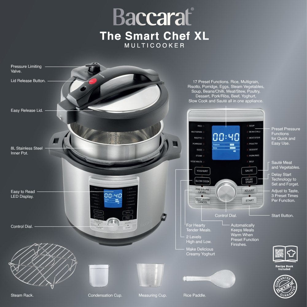 Baccarat The Smart Chef Multicooker 8L Silver