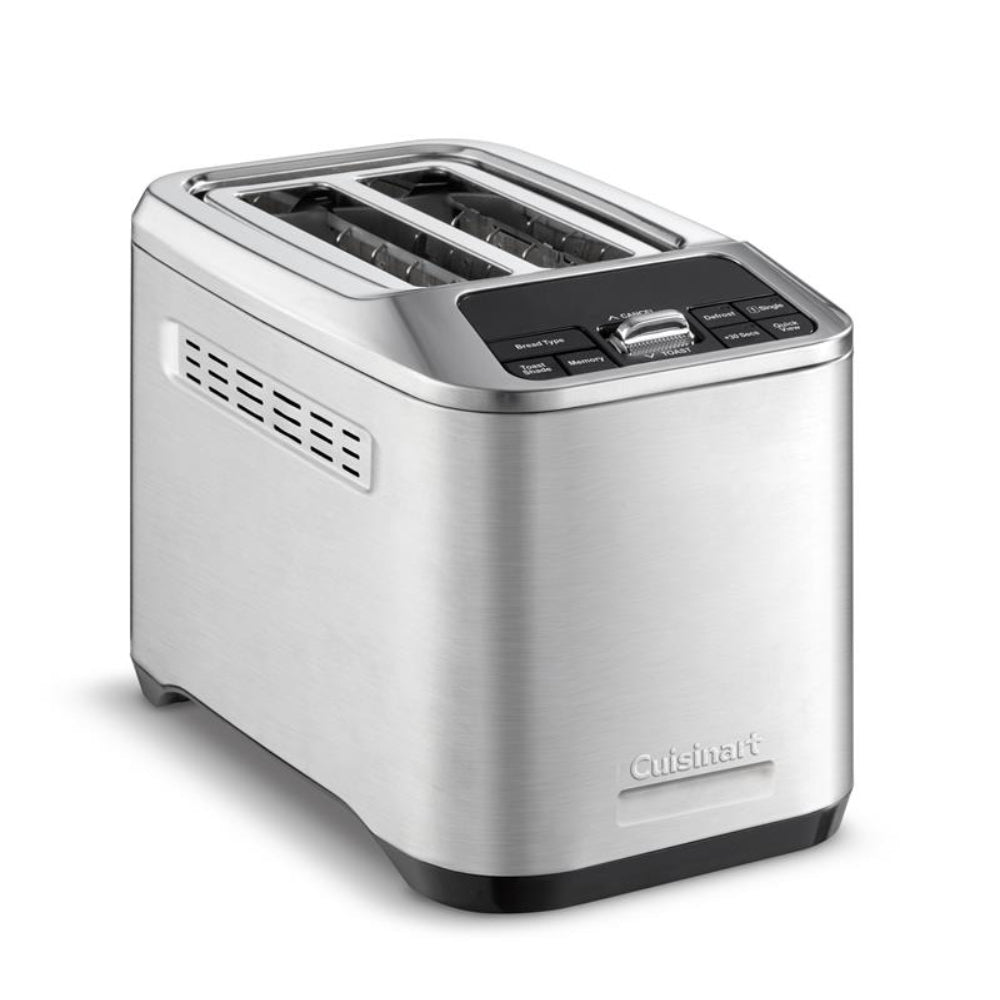 Cuisinart two slice toaster with the stainless steel finish.