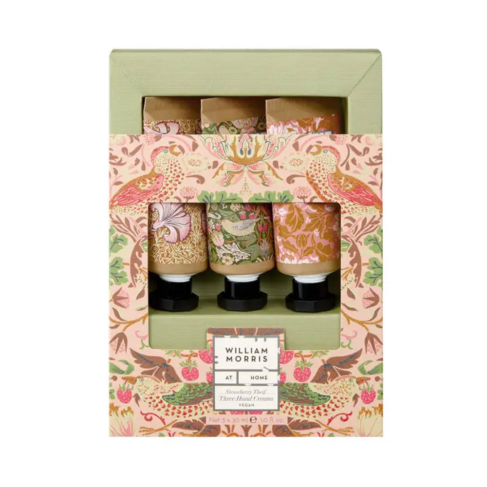 Heathcote & Ivory William Morris at Home The Voyager Strawberry Thief Hand Cream Trio