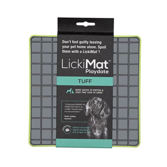 Lickimat Playdate Tuff Slow Feeder Mat for Dogs Green