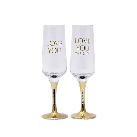 Splosh Set Of 2 Love You Champagne Flutes