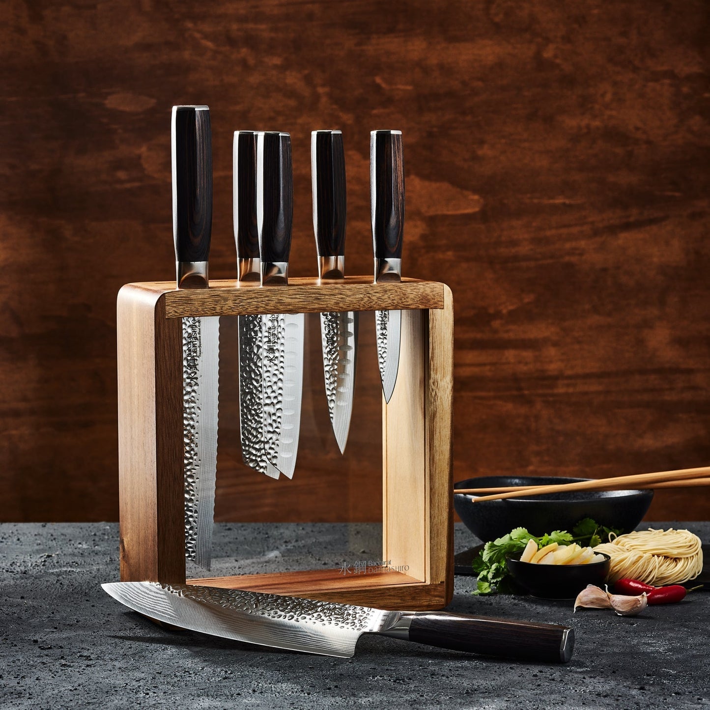 Personalisation For Baccarat Damashiro EMPEROR Mokuzai 7 Piece Knife Block