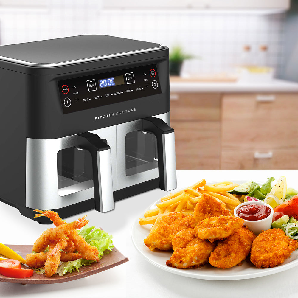 Kitchen Couture Dual View 2 x 5 Litre Stainless Steel Air Fryer