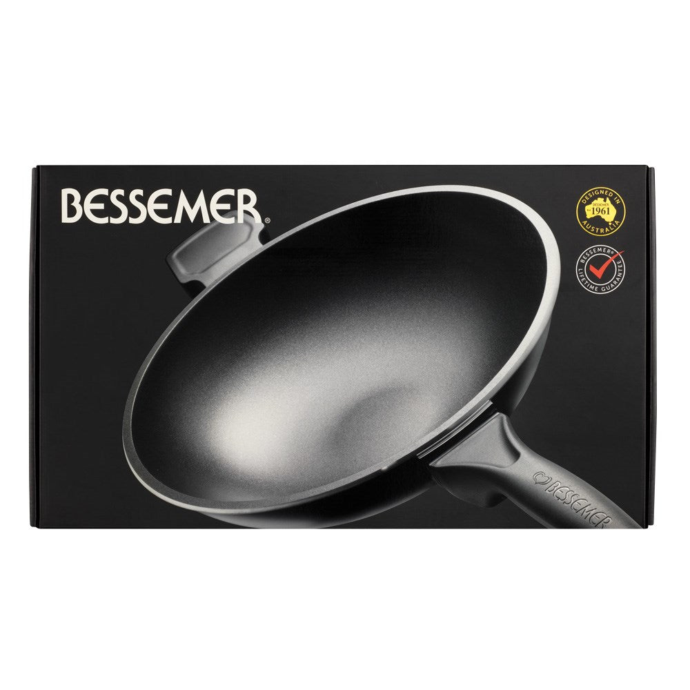 Bessemer Non Stick Stir Fry Pan 32cm Black