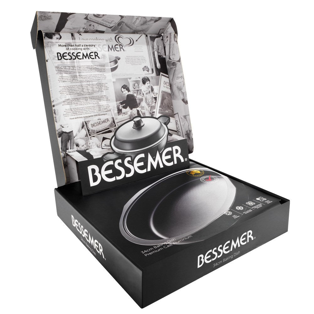 Bessemer Non Stick Round Baking Dish 34cm Black