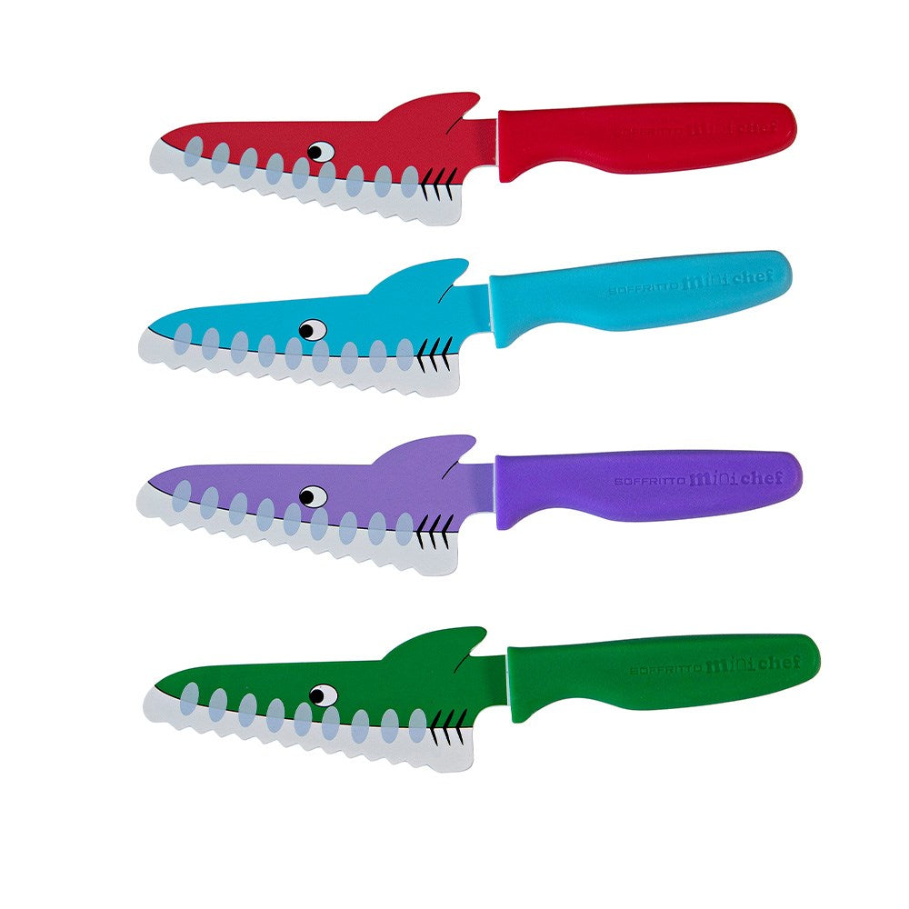 Soffritto Mini Chef 9cm Santoku Knife Shark - Assorted Colour Dispatch