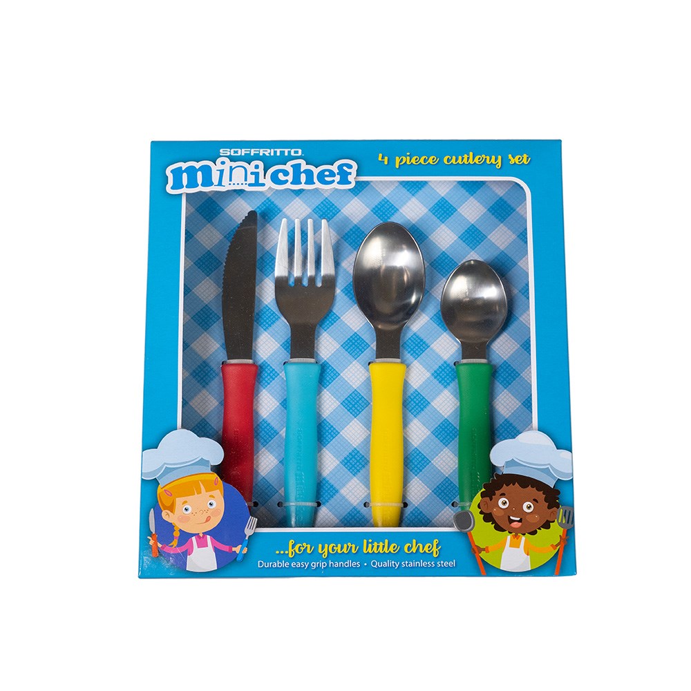 Soffritto Mini Chef 4 Piece Stainless Steel Children's Cutlery Set