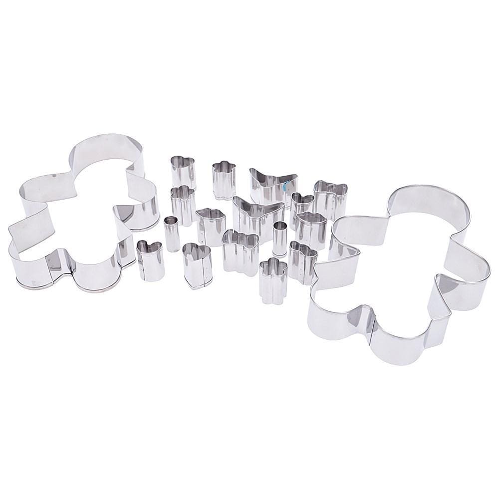 Soffritto Christmas 17 Piece Gingerbread Couple Cookie Cutter & Decorator Set