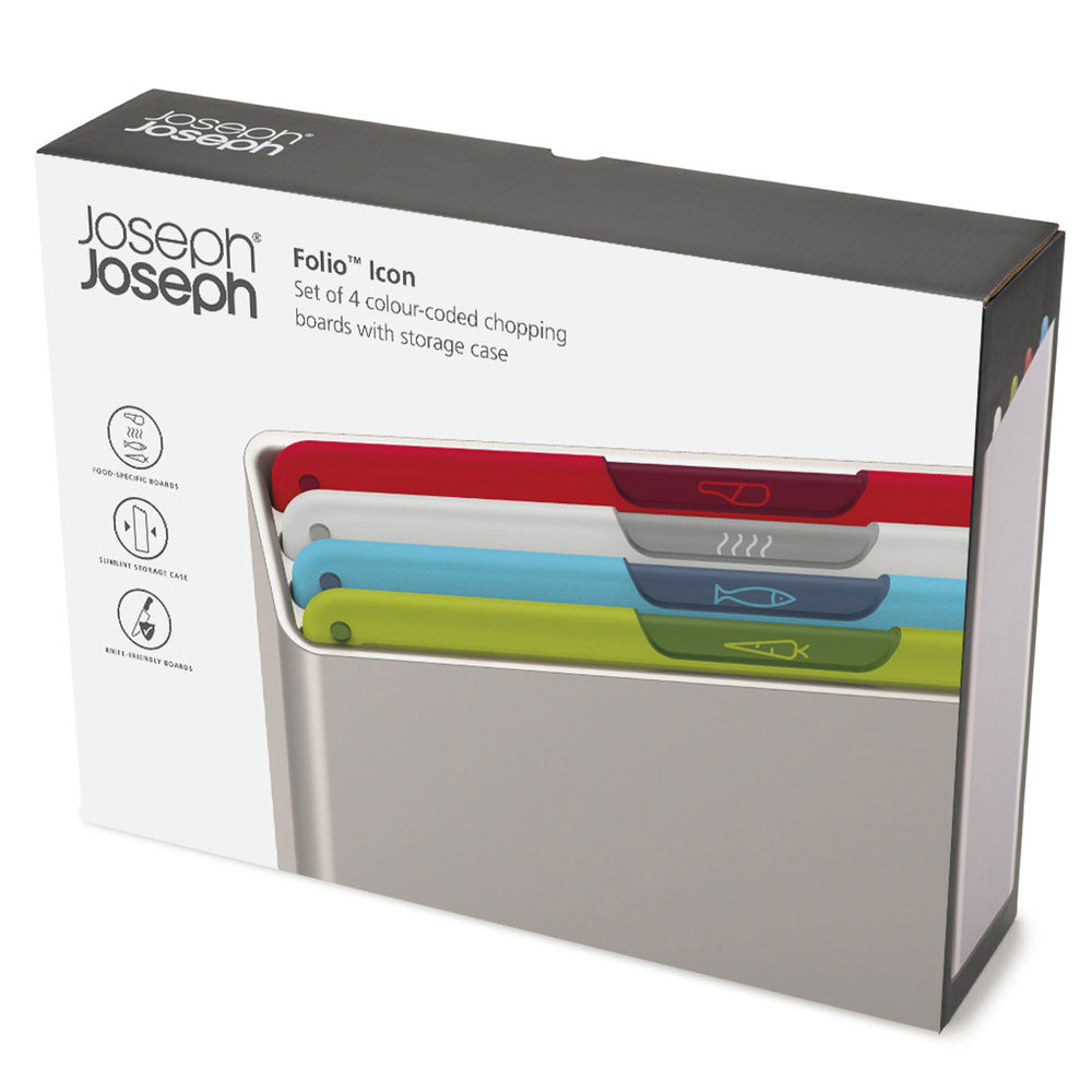 Joseph Joseph Folio Icon 4 Piece Chopping Board Set with Storage Case
