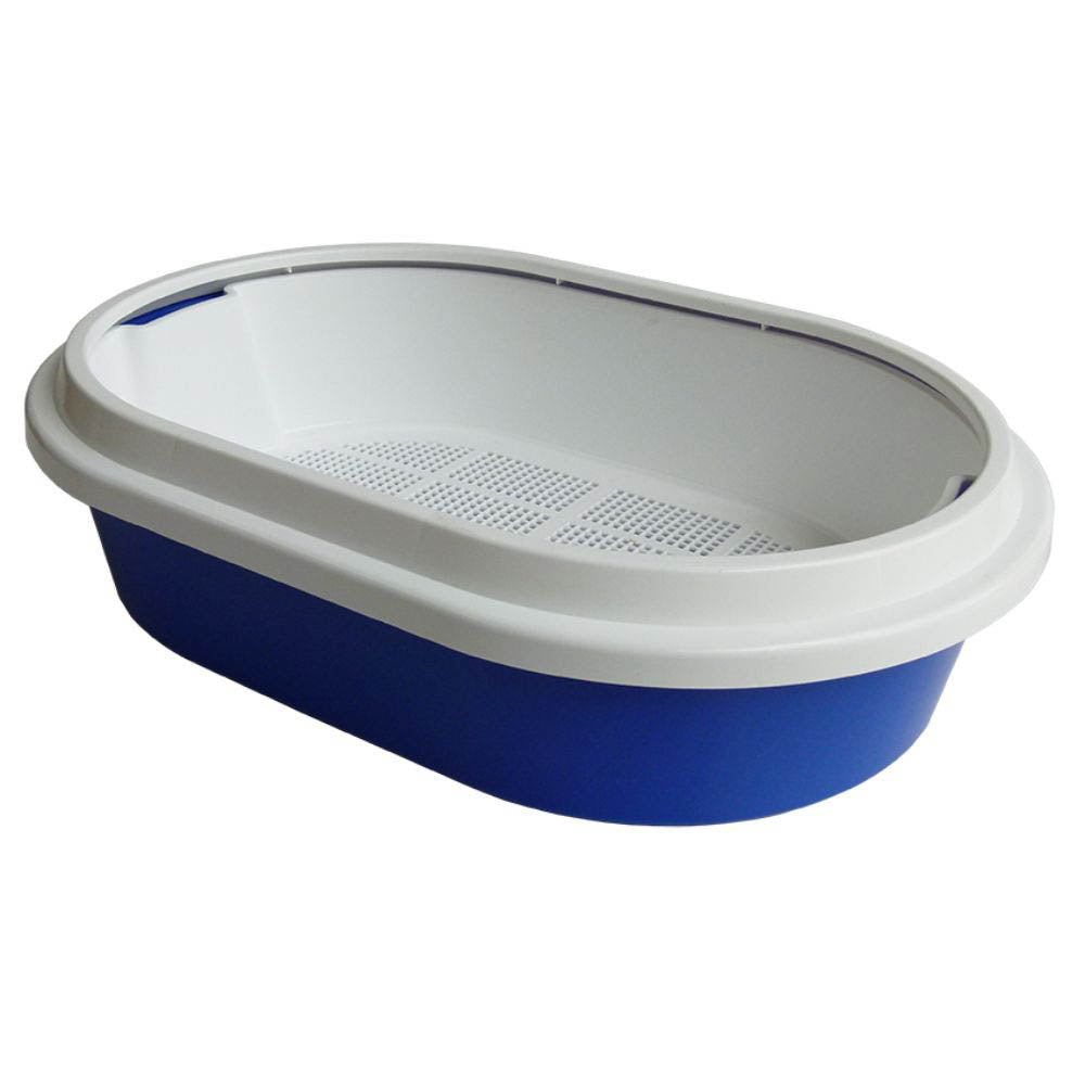 K9 Homes Cat Litter Tray with Sieve Oval Blue 60x40x17cm