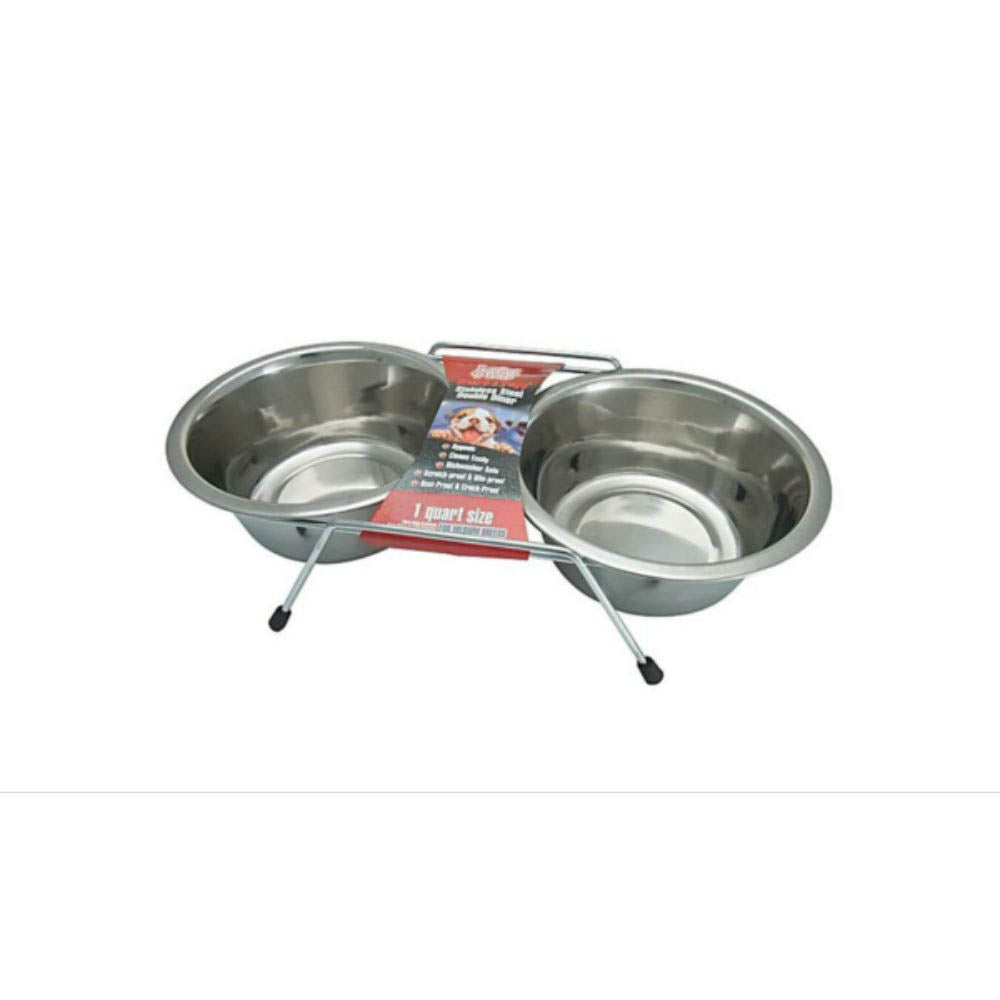 Loving Pets Stainless Steel Double Diner Dog Bowl