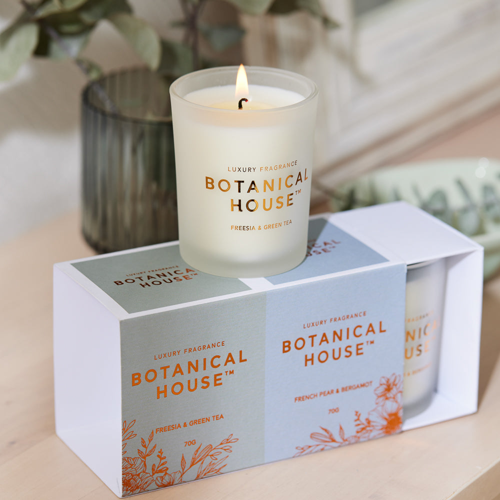 Botanical House 2 Pack Candles - Pear & Bergamot/Freesia & Green Tea