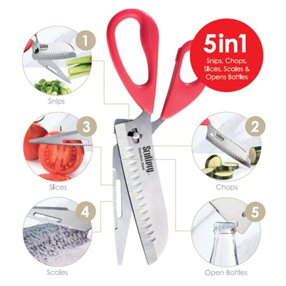 Scullery Essentials 5 in 1 Santoku Scissors 25cm