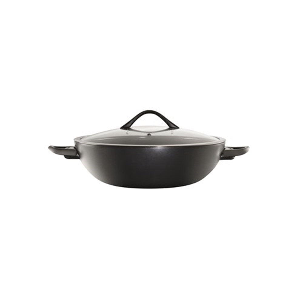 Baccarat iD3 CS Hard Anodised Non Stick Wok 36cm with Lid & Never Hot Handles