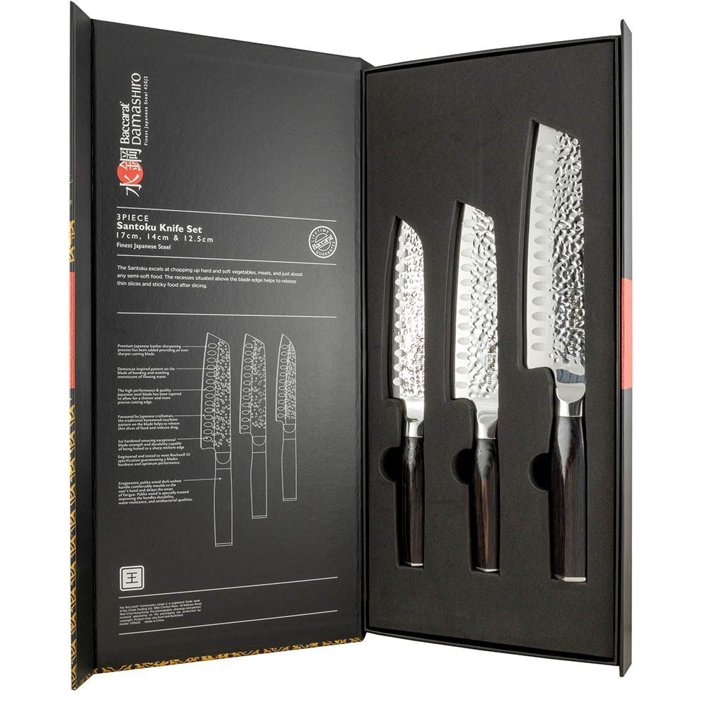 Baccarat Damashiro EMPEROR 3 Piece Santoku Knife Starter Set